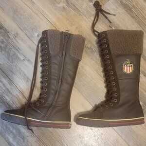 GANT GIRLS LEATHER TIE BOOTS WITH ZIPPER size 29 european
